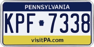 PA license plate KPF7338