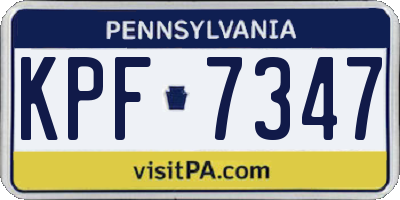 PA license plate KPF7347