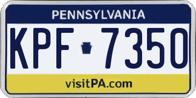 PA license plate KPF7350