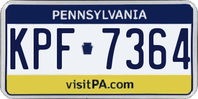 PA license plate KPF7364