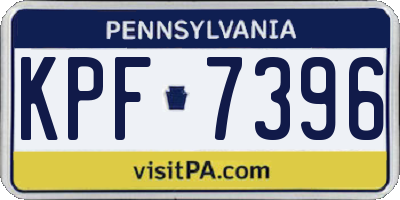 PA license plate KPF7396