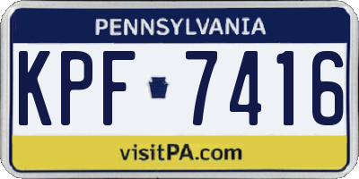 PA license plate KPF7416