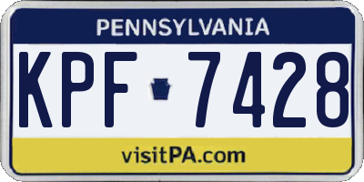 PA license plate KPF7428