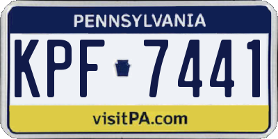 PA license plate KPF7441