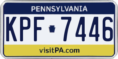 PA license plate KPF7446