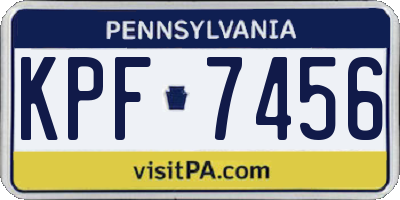 PA license plate KPF7456