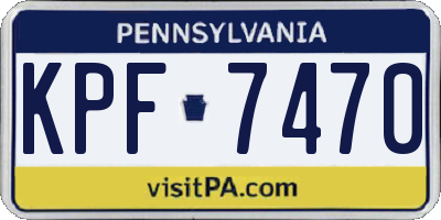 PA license plate KPF7470