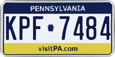 PA license plate KPF7484