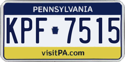 PA license plate KPF7515