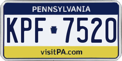 PA license plate KPF7520