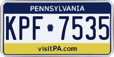 PA license plate KPF7535