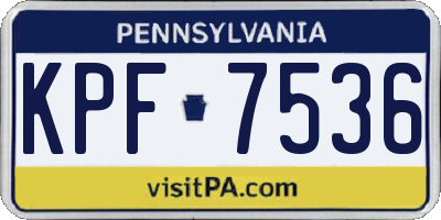 PA license plate KPF7536