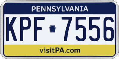 PA license plate KPF7556
