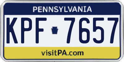 PA license plate KPF7657