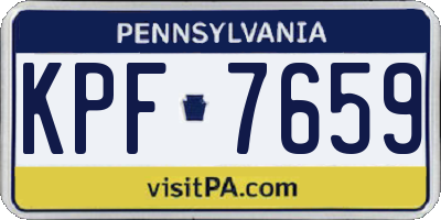 PA license plate KPF7659