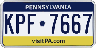 PA license plate KPF7667