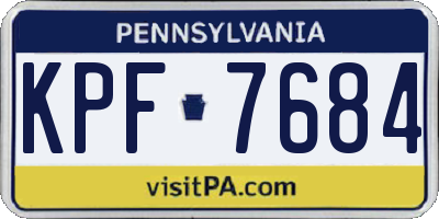 PA license plate KPF7684