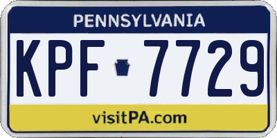 PA license plate KPF7729