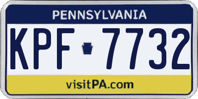 PA license plate KPF7732