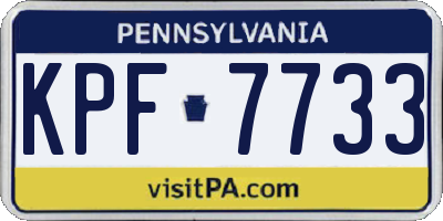 PA license plate KPF7733