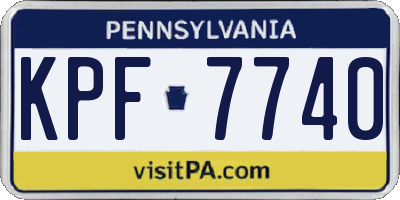PA license plate KPF7740