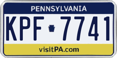 PA license plate KPF7741