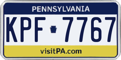 PA license plate KPF7767