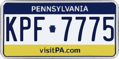 PA license plate KPF7775