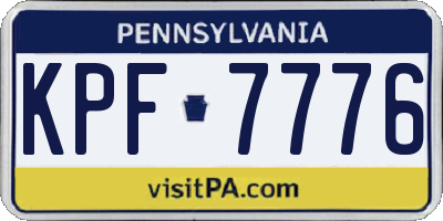 PA license plate KPF7776