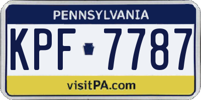PA license plate KPF7787