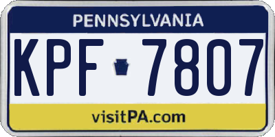 PA license plate KPF7807