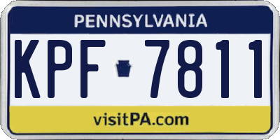 PA license plate KPF7811