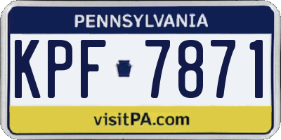 PA license plate KPF7871