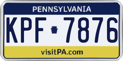 PA license plate KPF7876
