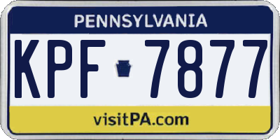 PA license plate KPF7877