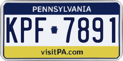PA license plate KPF7891