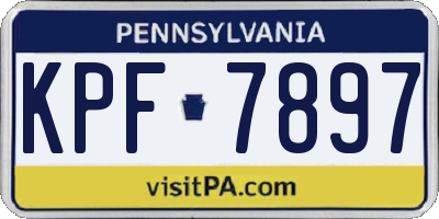 PA license plate KPF7897