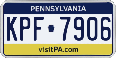 PA license plate KPF7906