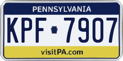PA license plate KPF7907