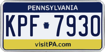 PA license plate KPF7930