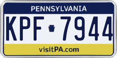 PA license plate KPF7944
