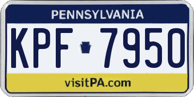 PA license plate KPF7950