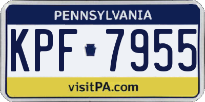 PA license plate KPF7955