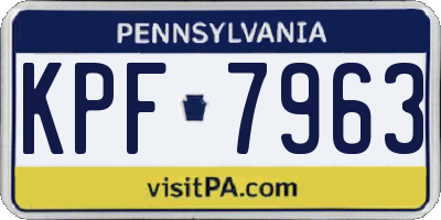 PA license plate KPF7963