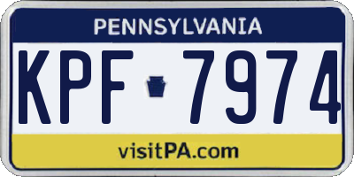 PA license plate KPF7974