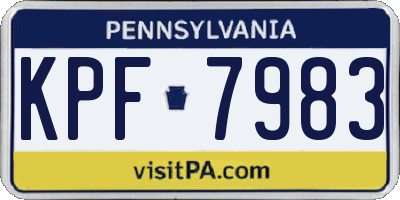 PA license plate KPF7983