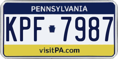 PA license plate KPF7987