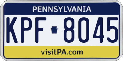 PA license plate KPF8045