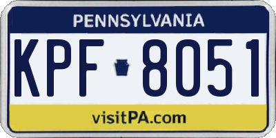 PA license plate KPF8051