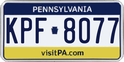 PA license plate KPF8077